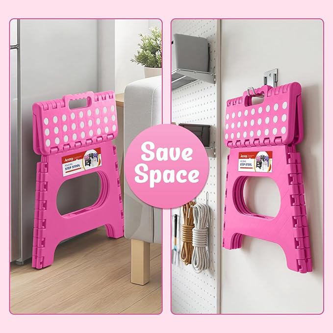 ACSTEP Folding Step Stool 11 Inch, Sturdy Plastic Foldable Step Stool - Image 4