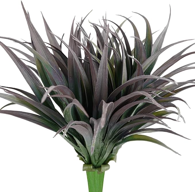 6Pcs Artificial Grass Fake Plants 17.3in Outdoor Plants UV Resistant Faux by Phliofd