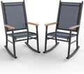 Shintenchi 2 Pcs Outdoor Rocking Chairs Set, Upgraded High Back Patio Rocking by Shintenchi