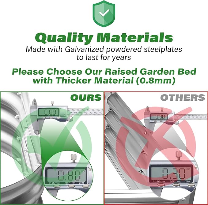 Galvanized Raised Garden Bed for Outdoor: 4X2X1ft Durable Metal Vegetable Plant - Image 3