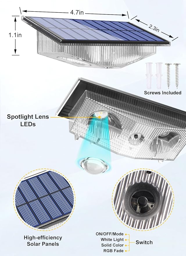 Solar Fence Lights, Fence Light Solar Powered - Image 3