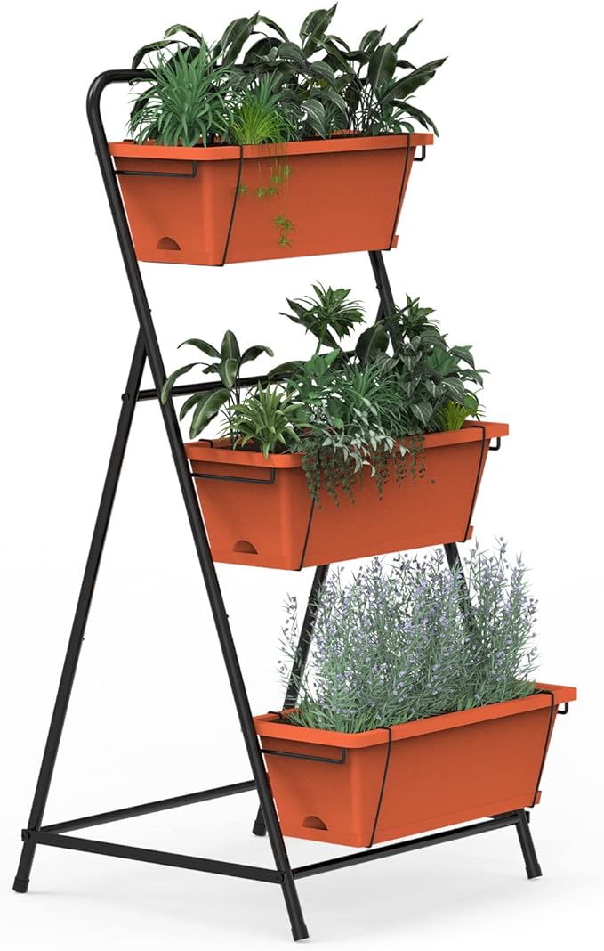 Vertical Raised Garden Bed 3 Tier Elevated Garden Planters Standing Planter Box by BTY