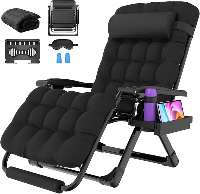 Suteck Oversized Zero Gravity Chair, 33In XXL Outdoor Recliner Chair by Suteck