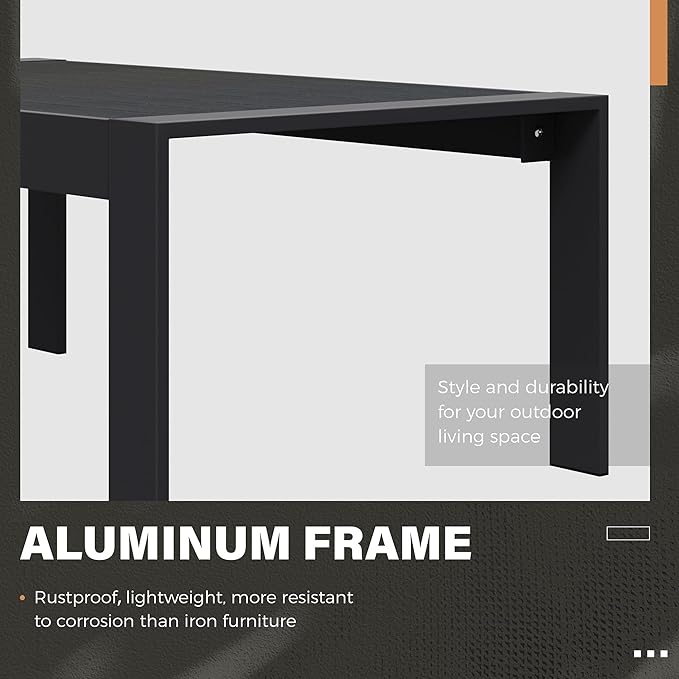 Solaste Aluminum Outdoor Coffee Table, All-Weather Rectangle Metal Patio Coffee - Image 4