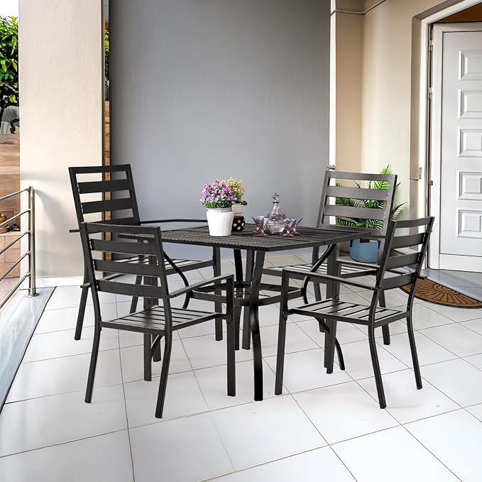 VINGLI 5-Piece Outdoor Dining Set, Metal Patio Dining Set - Image 7