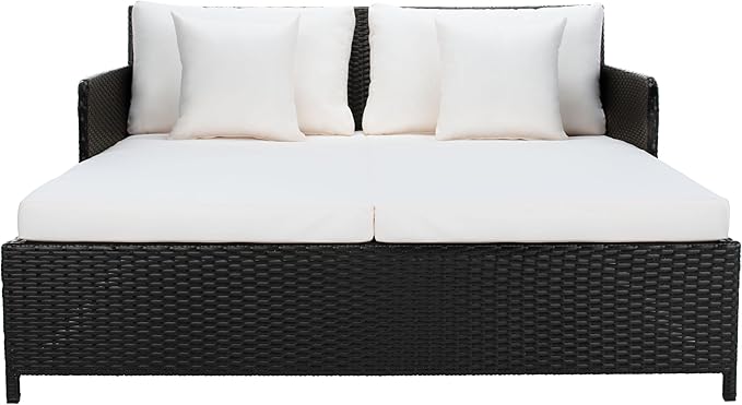 Safavieh PAT7500A Outdoor Collection Cadeo Black and White Cushion Daybed - Image 3