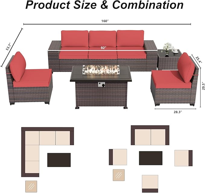 ALAULM 7 Pieces Patio Furniture Set - Image 6