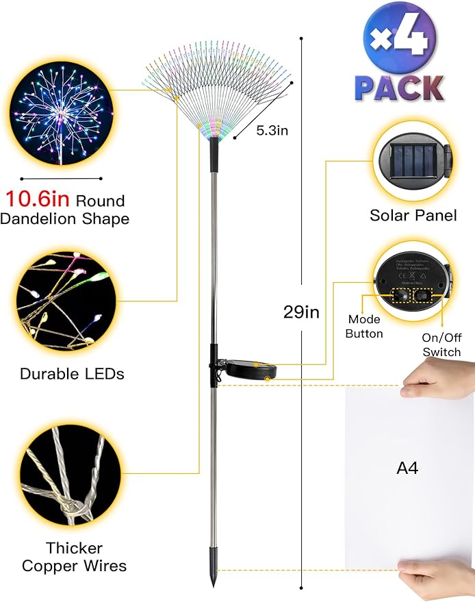 suddus Solar Garden Lights Outdoor Waterproof Decorative, Flowerbed Party - Image 8