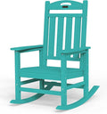 Oversized Outdoor Rocking Chair, High Back Porch Rocker Chair, HDPE All Weather by Suunyn