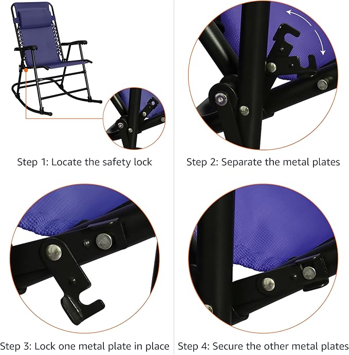 Amazon Basics Outdoor Portable Folding Rocking Chair - Image 6