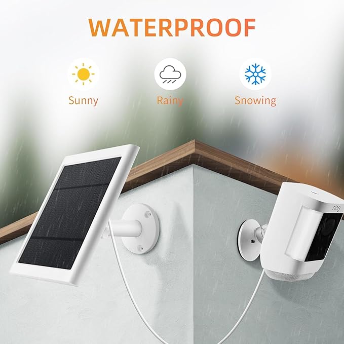 Solar Panel for Rings Camera White 2pack 4W Solar Charger Compatible - Image 6