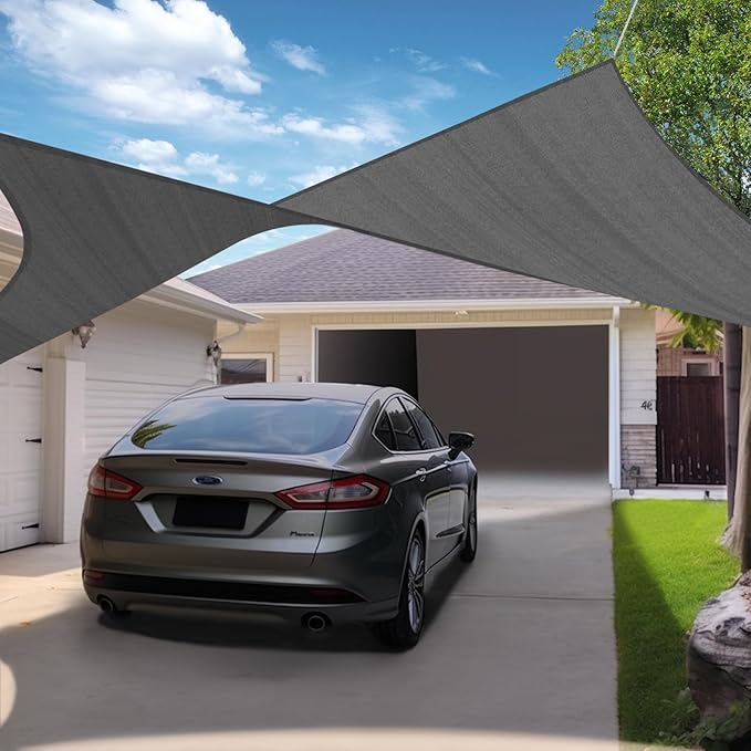 KANAGAWA Sun Shade Sail Curved 16'X20' Dark Gray Rectangle Outdoor Shade Cover - Image 6