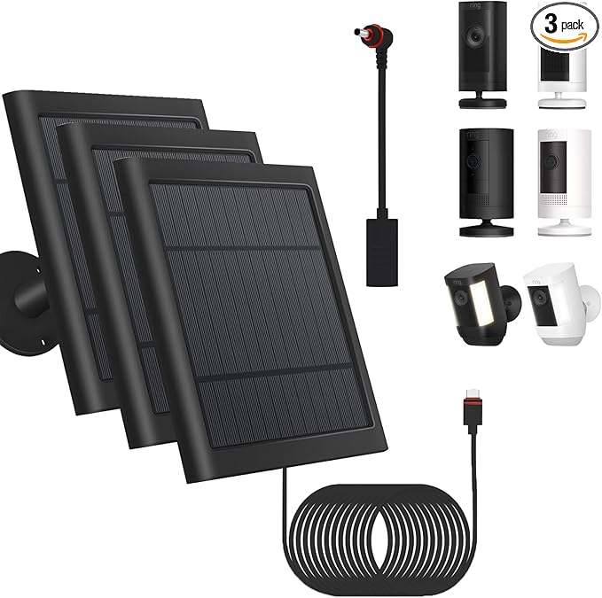 3 Pack - Solar Panel for Security Camera Spotlight Cam Plus/Pro Stick Up by Fehuatenda