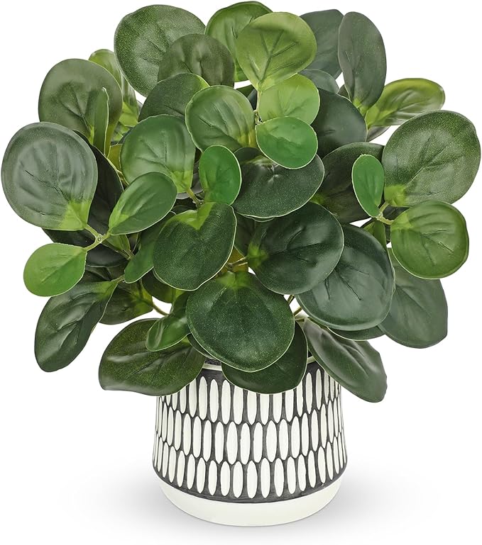 12" Artificial Plants Indoor Small Fake Plant in Ceramic Pot, Silk Plants by VillaComo