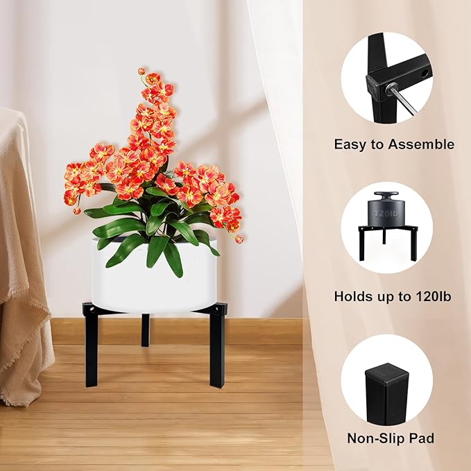 4 Pcs Three Legs Adjustable Metal Plant Stand - Image 7