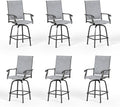 PHI VILLA Outdoor Swivel Patio Bar Stools Set of 6, 30 Inch Bar Height Tall by PHIVILLAThepioneerofcomfortablehouseholdsupplies
