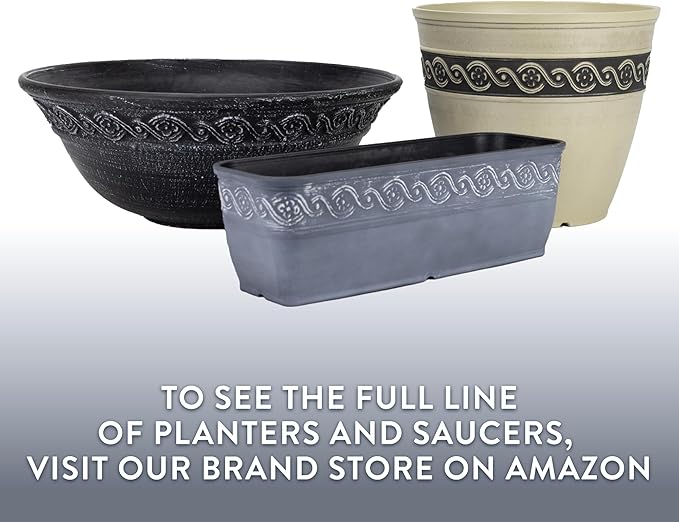 Classic Home and Garden Corinthian Trough Planter, Ivory Ash - Image 7