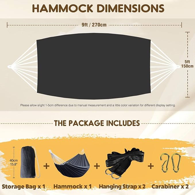 ANYOO Cotton Hammock Portable Camping Hammocks - Image 2