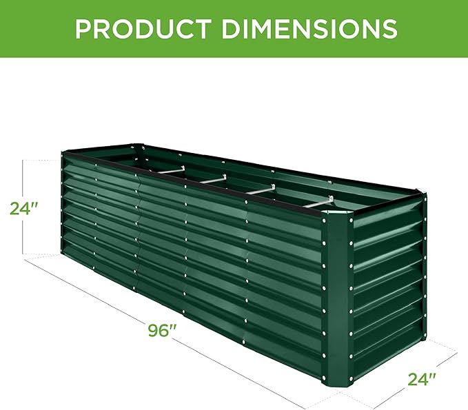 Best Choice Products 8x2x2ft Raised Outdoor Metal Garden Bed, Deep Root Box - Image 3