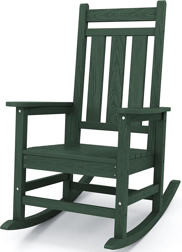 KINGYES Oversized Outdoor Rocking Chair, All-Weather Patio Rocking Chairs by KINGYES