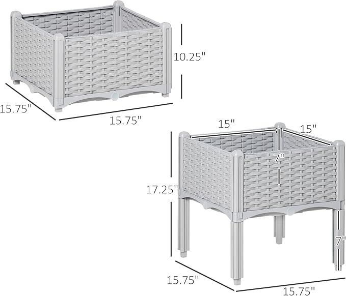 Outsunny 2 Piece Raised Garden Bed - Image 7