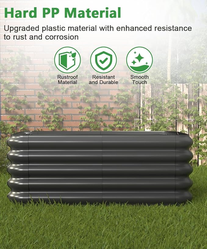 4.3x3.0x1.0ft Raised Garden Bed Kit, Rustproof PP Material Garden Box, Flower - Image 3