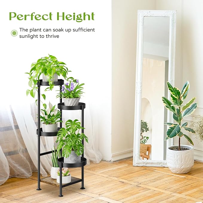 Plant Stand Indoor Outdoor, 5 Tier Metal Flower Pot Shelf Holder Clearance - Image 6