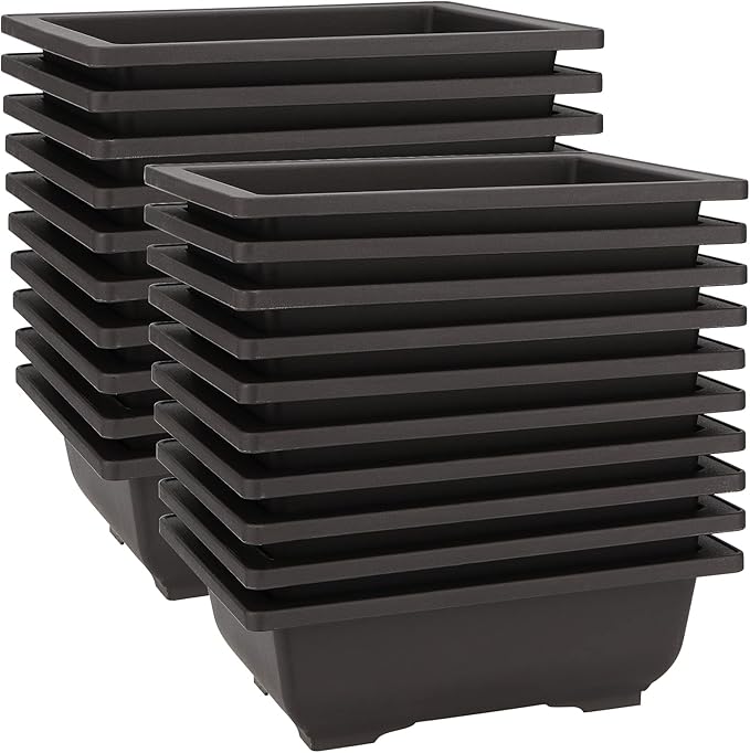 MANCHAP 20 PCS 8.9 Inch Plastic Bonsai Training Pots, Rectangular Bonsai Tree by MANCHAP