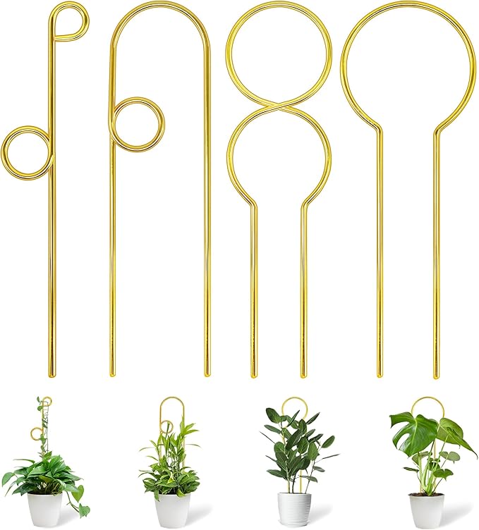14.17in Plant Trellis Indoor, 4.2mm Dia Gold Small Trellis by Xeeol
