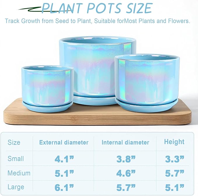 EFISPSS Ceramic Planter 4+5+6 Inch Ceramic Flower pots - Image 3