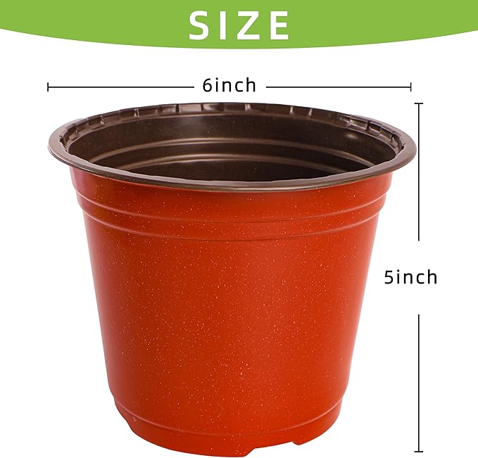 Plant Nursery Pot/Pots 200 Pcs 6" Plastic Plants Pots Flower Pots Seed Starting - Image 2