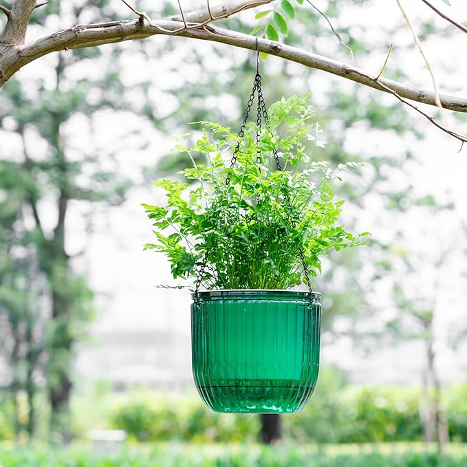 Melphoe 1 Pack Self Watering Hanging Planters Indoor Flower Pots, 8.3 Inch - Image 4