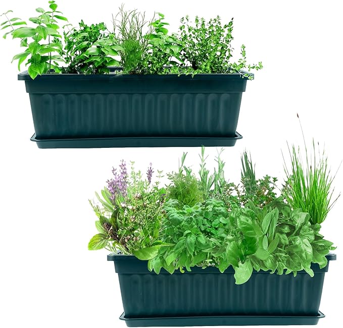 JOIKIT 6 Packs 17 x 7.5 x 5.5 Inch Plastic Window Planter Boxes - Image 7