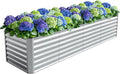 8X2X2ft Galvanized Raised Garden Bed, Outdoor Planter Box Metal Patio Kit by Anmiro