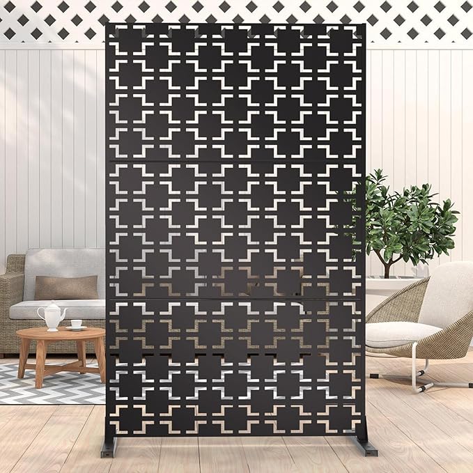 6FT Outdoor Metal Privacy Screen – Decorative Privacy Fence and Room/Garden by Unknown