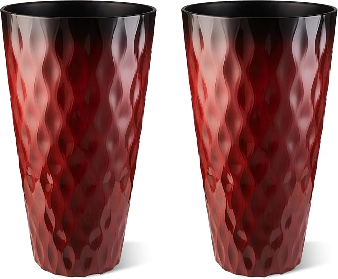 Glitzhome 23.75" H Tall Outdoor Planter, by Glitzhome