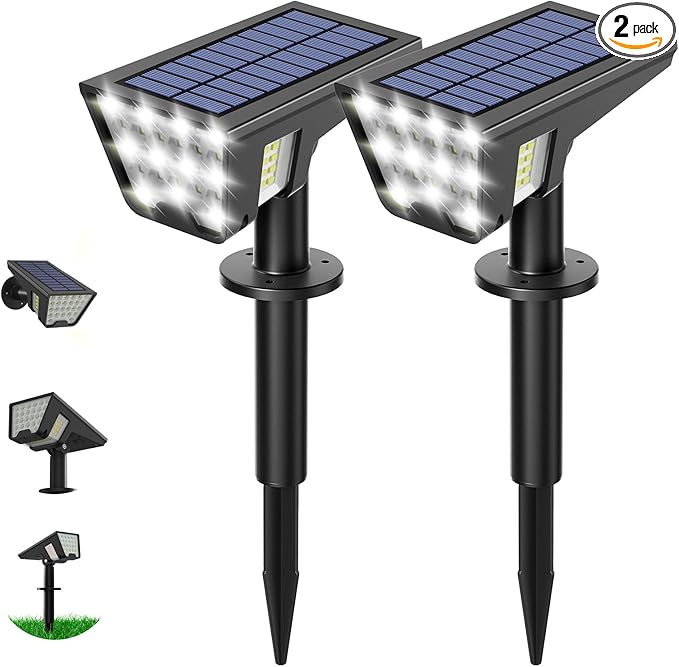 Solar Spot Lights Outdoor, 53 LEDs IP65 Waterproof Solar Lights Outdoor by Latband