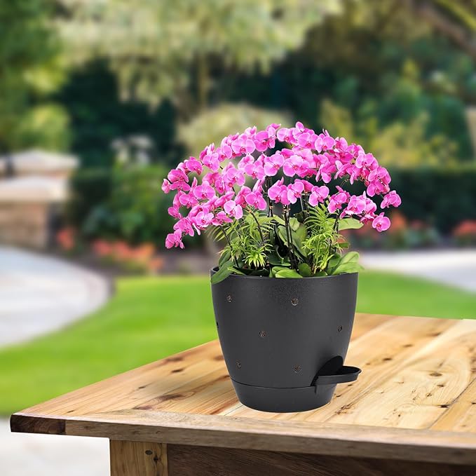 6 Inch Orchid Pots with Holes, 2 Pack Self Watering Planters - Image 7