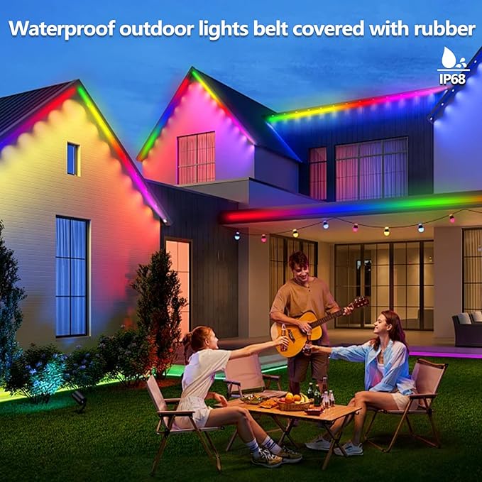 50FT Outdoor LED Strip Light Waterproof, IP68 Outside RGB+IC Light Strip - Image 5