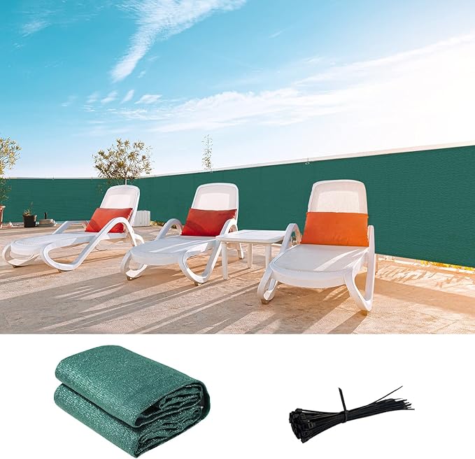 LOVE STORY Custom Size 3'x26' Dark Green Balcony Privacy Screen, UV Block by LOVESTORY
