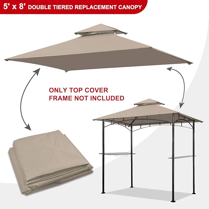 Eurmax USA High Performance Grill Gazebo Canopy Replacement Cover 5x8 BBQ - Image 2