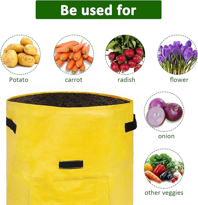 JJGoo Potato Grow Bags, 4 Pack 10 Gallon - Image 3