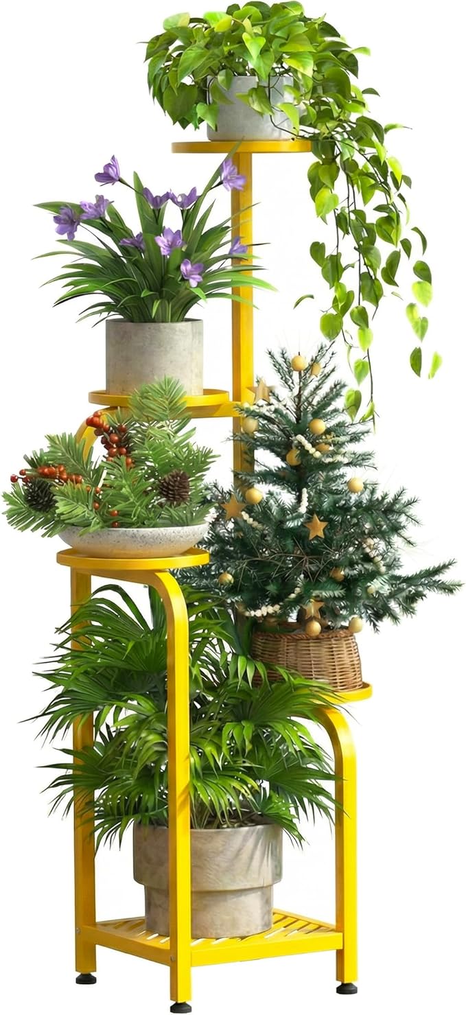 TOSKING 5 Tier Tall Plant Stand Indoor Outdoor, Heavy Duty Corner Shelf by TOSKINGESSENCE