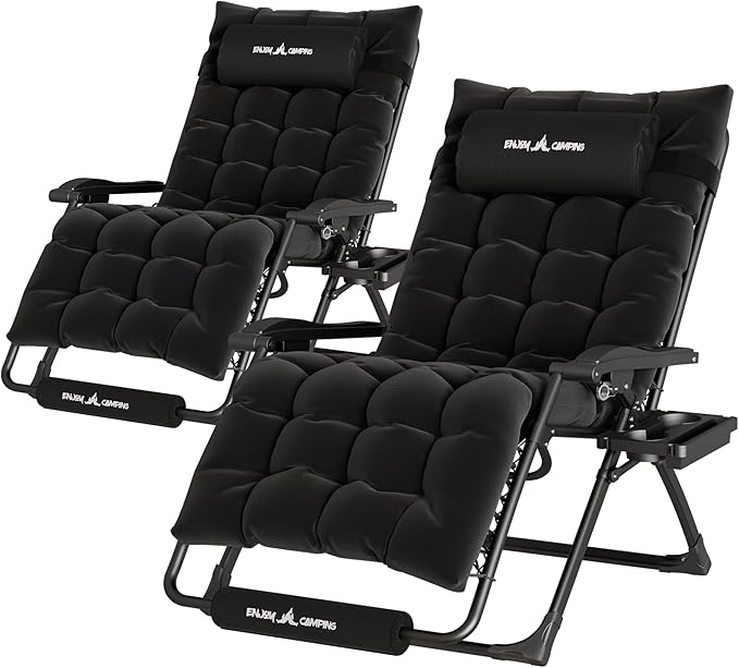 UDPATIO Oversized Zero Gravity Chair Set of 2, 29In XL Patio Reclining Chair by UDPATIO