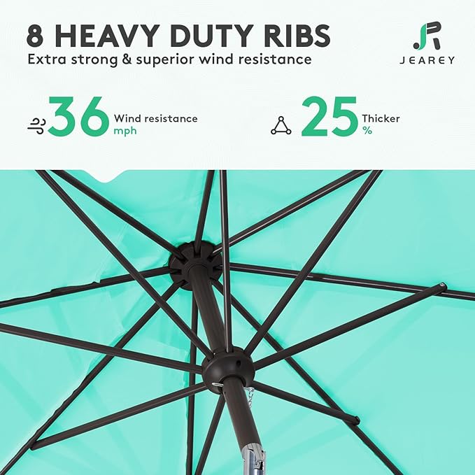 JEAREY 9FT Outdoor Patio Umbrella Market Umbrella - Image 4