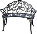 JARDIN DE CENTENNIAL Patio Garden Bench Metal Park Bench Cast Aluminum Outdoor by JARDINDECENTENNIAL