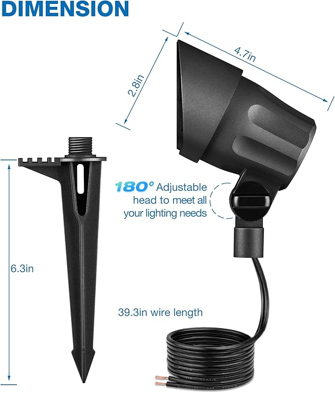 SUNVIE 6W LED Landscape Lights Low Voltage Landscape Lighting - Image 8