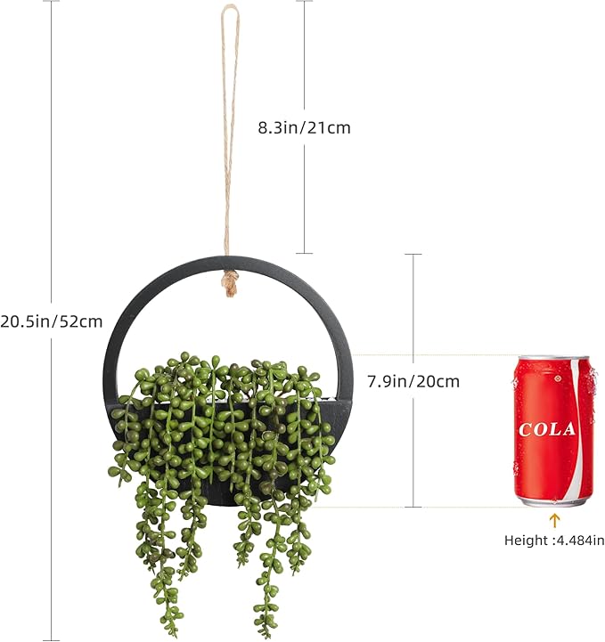 Floweroyal 2pcs Artificial Succulents Hanging Plants 12.2'' Fake String of - Image 5