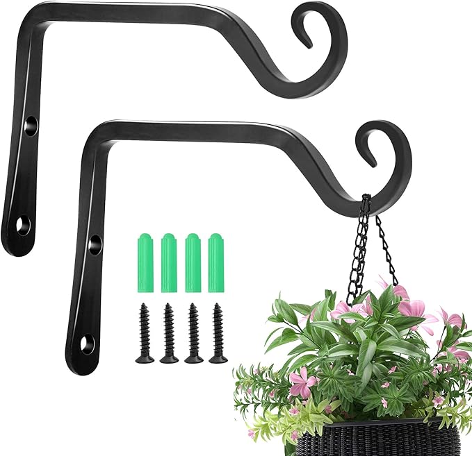 Jardim 2 Pack 6 Inch Premium Decorative Metal Iron Wall Hook, Indoor Outdoor by Jardim