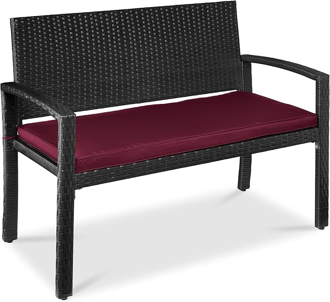 Best Choice Products Outdoor Bench 2-Person Wicker Garden Patio Benches Seating by BestChoiceProducts